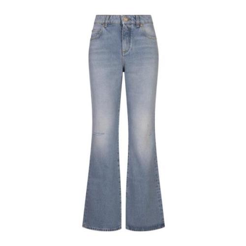 Flare Jeans Blauw Denim Balmain , Blue , Dames