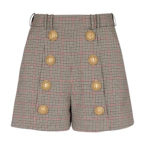 Wollen shorts met knopen Balmain , Multicolor , Dames