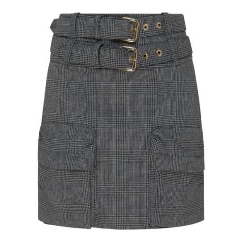 Grijze Geruite Rok met Zakken Pinko , Gray , Dames