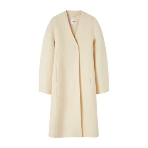 Beige Lange Jas Jil Sander , Beige , Dames