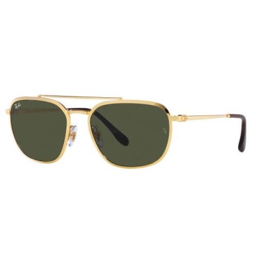 Vierkante metalen zonnebril met groene lenzen Ray-Ban , Yellow , Unise...