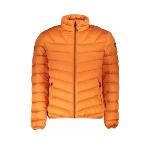 Stijlvolle Oranje Polyamide Jas met Zakken Napapijri , Orange , Heren