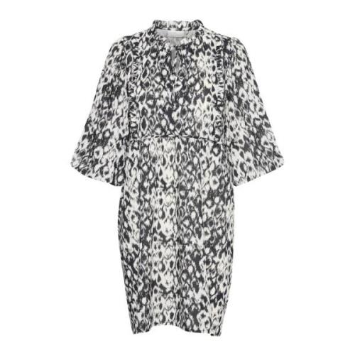 Korte jurk met ¾ mouwen en all-over print Kaffe , Gray , Dames