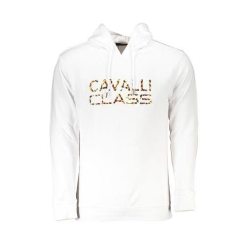 Elegant wit hooded sweatshirt met logoprint Cavalli Class , White , He...