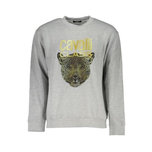 Grijs Designer Sweatshirt Ronde Hals Cavalli Class , Gray , Heren