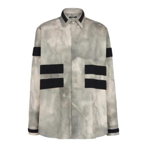 Velcro tie-dye shirt Balmain , Gray , Heren