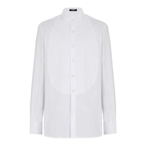 Vleugelkraag Plastron Overhemd Balmain , White , Heren