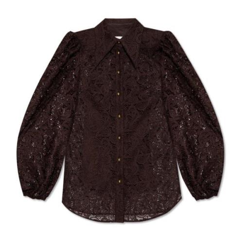 Kanten shirt Zimmermann , Brown , Dames