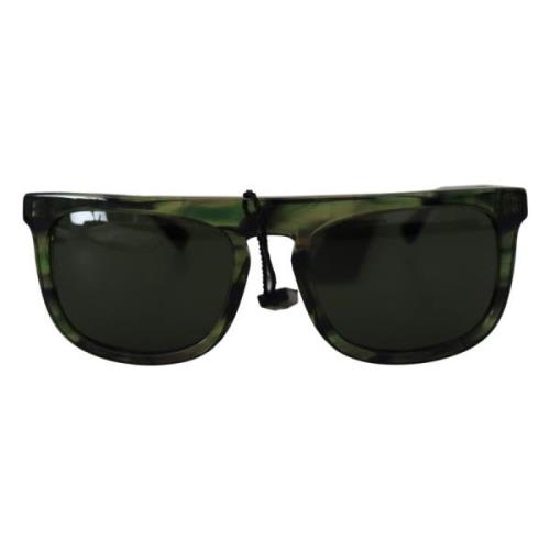 Groen Frame Zwarte Lens Zonnebril Dolce & Gabbana , Green , Unisex