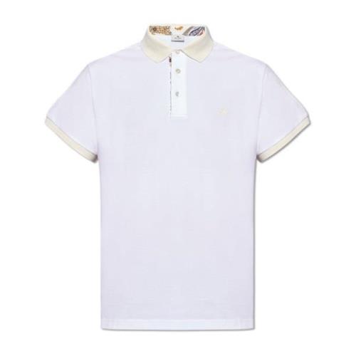 Katoenen poloshirt met logo Etro , White , Heren