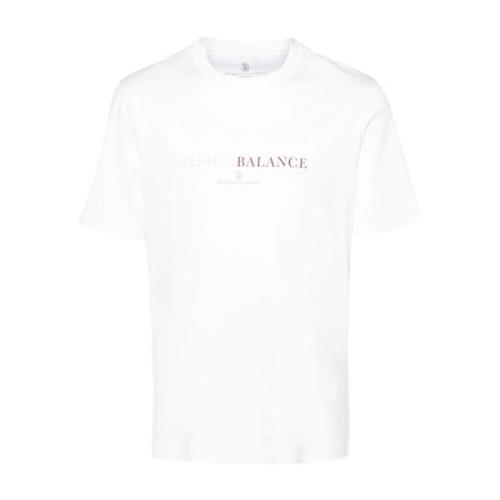 Stijlvolle T-shirts en Polos Brunello Cucinelli , White , Heren