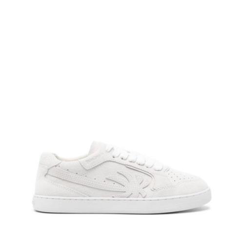 Witte Sneakers Logo Patch Palm Angels , White , Dames