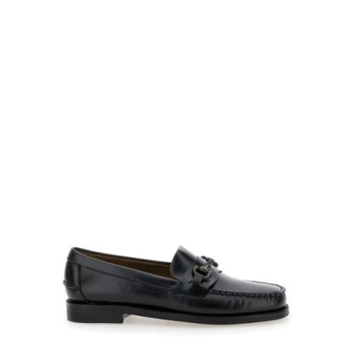 Klassiek Joe Heren Platte Schoenen Zwart Sebago , Black , Heren