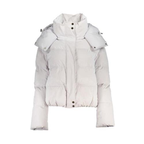 Gewatteerde jas met capuchon en logo Patrizia Pepe , White , Dames