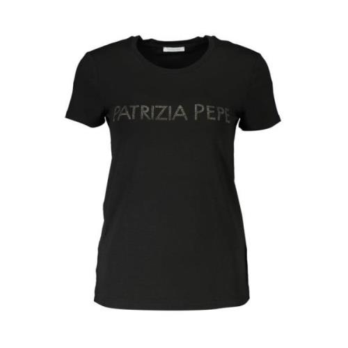 Chique Rhinestone T-Shirt Patrizia Pepe , Black , Dames