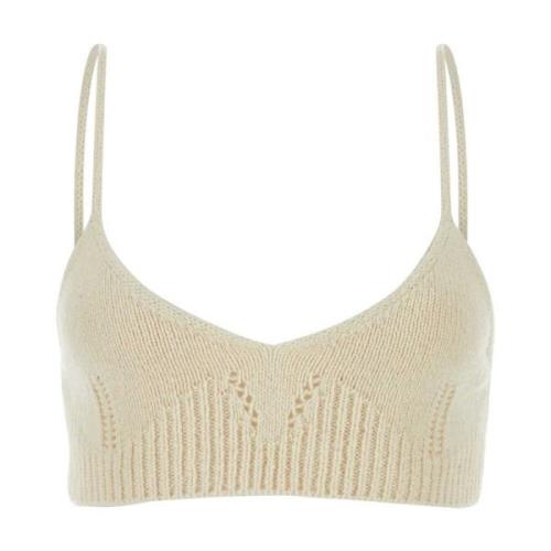 Ivory Crochet Crop Top Jil Sander , Beige , Dames