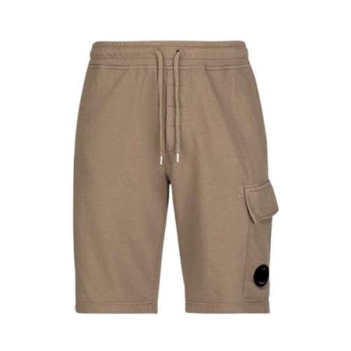 Lichte Fleece Shorts met Lens Detail C.p. Company , Beige , Heren