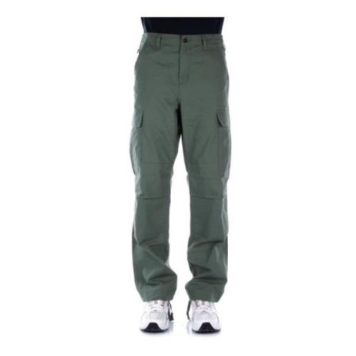 Logo Achterzak Broek Carhartt Wip , Green , Heren