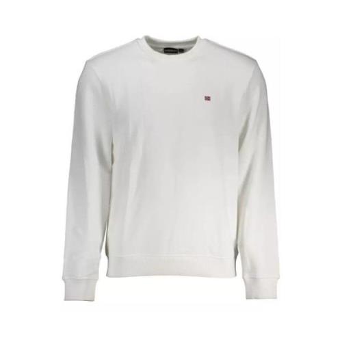 Wit Sweatshirt met Borduursel Napapijri , White , Heren