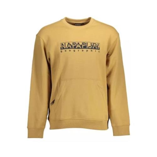 Beige Katoenen Sweatshirt met Ritszak Napapijri , Beige , Heren