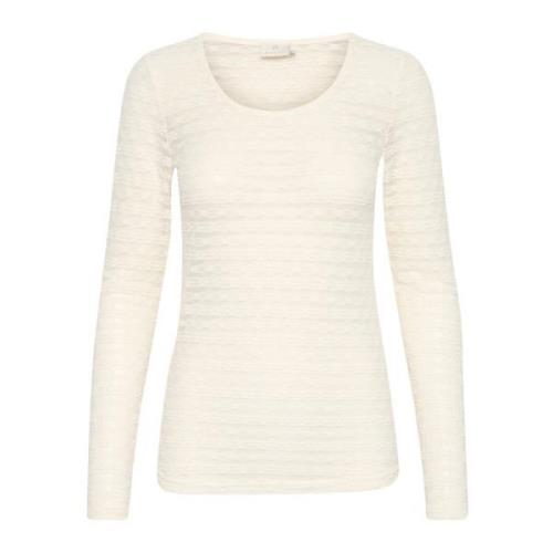 Mesh T-shirt met lange mouwen Kaffe , Beige , Dames