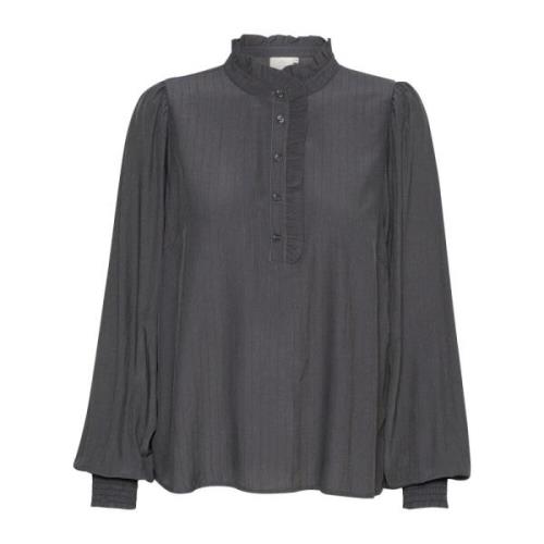 Feminine Blouse met Pofmouwen Kaffe , Black , Dames