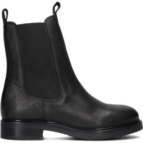 Zwarte Leren Enkellaarsjes Juliette Indy Via Vai , Black , Dames