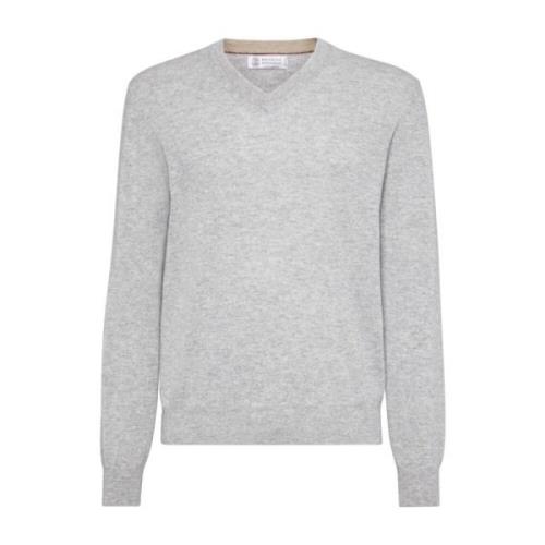 Luxe Truien voor Mannen en Vrouwen Brunello Cucinelli , Gray , Heren