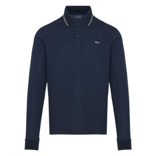 Geborduurd Logo Katoenen Poloshirt Paul & Shark , Blue , Heren