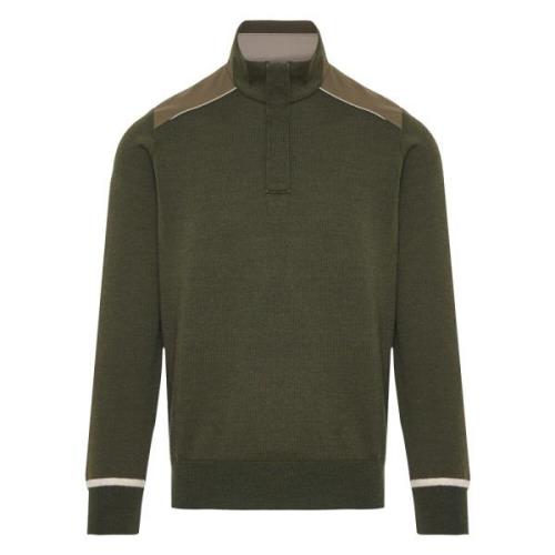 Wol Half-Zip Gebreide Paul & Shark , Green , Heren