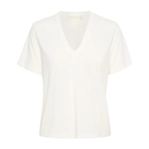 Klassieke V-Hals Top Whisper White InWear , White , Dames