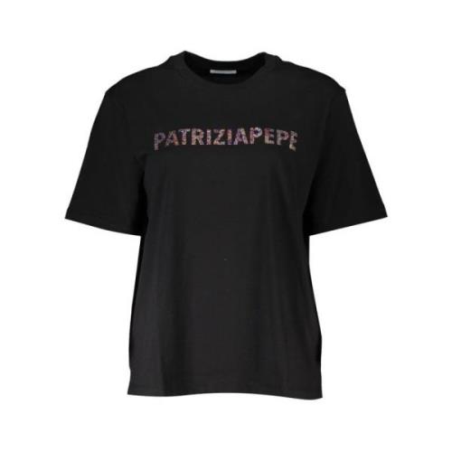 Chique strass versierd T-shirt met ronde hals Patrizia Pepe , Black , ...