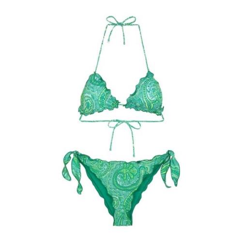 Bikini Triangolo E Slip Nodi Regolabile Frou Frou Sunrise F**k , Green...