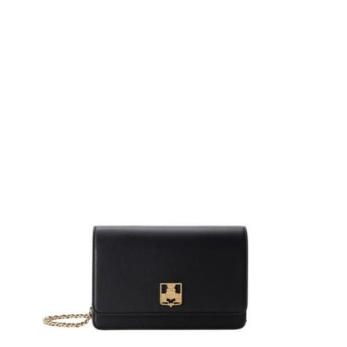 Schoudertas met Logo Plaat in Zwart Elisabetta Franchi , Black , Dames