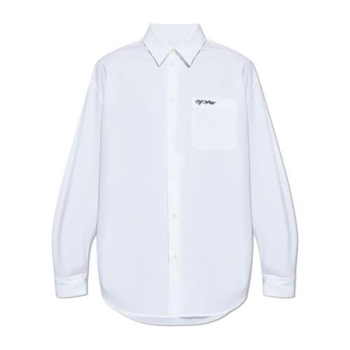 Overhemd met geborduurd logo Off White , White , Heren