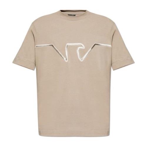 T-shirt met logo Emporio Armani , Brown , Heren