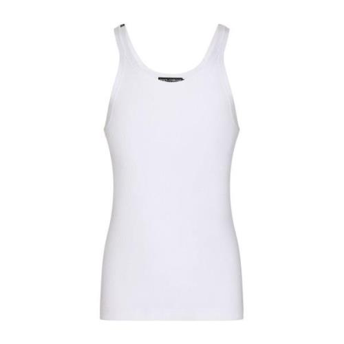 Gestreepte Tanktop Wit Dolce & Gabbana , White , Heren