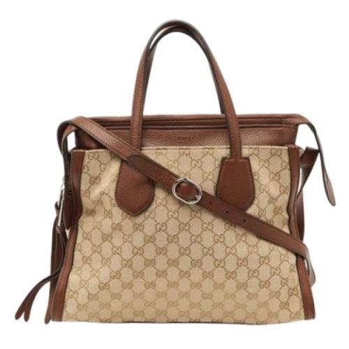 Pre-owned Canvas gucci-bags Gucci Vintage , Beige , Dames