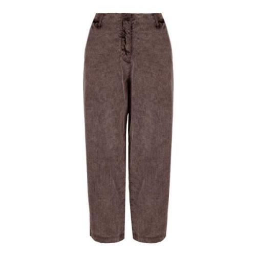 Zachte Corduroy Boyfriend Fit Broek BomBoogie , Brown , Dames