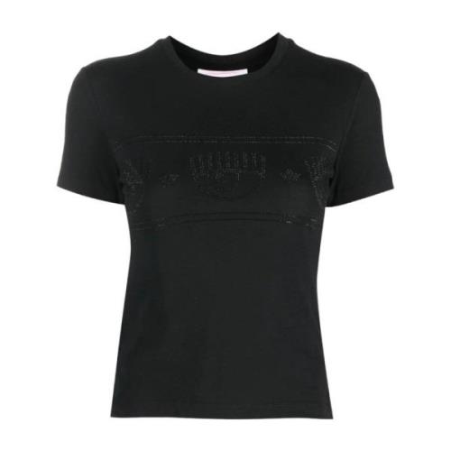 Korte Mouw T-shirt Chiara Ferragni Collection , Black , Dames