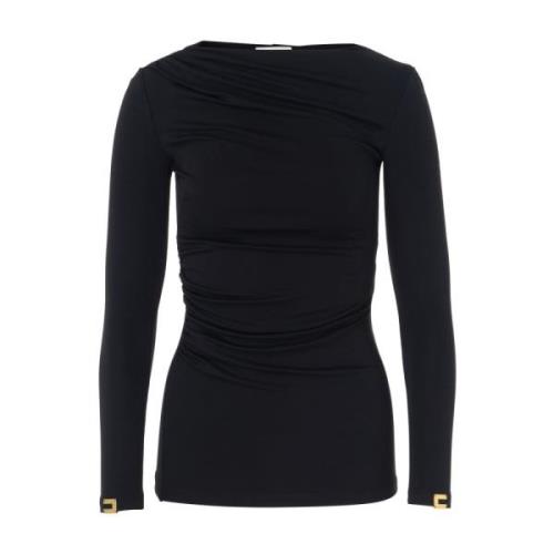 Zwarte Gebreide Top Elisabetta Franchi , Black , Dames