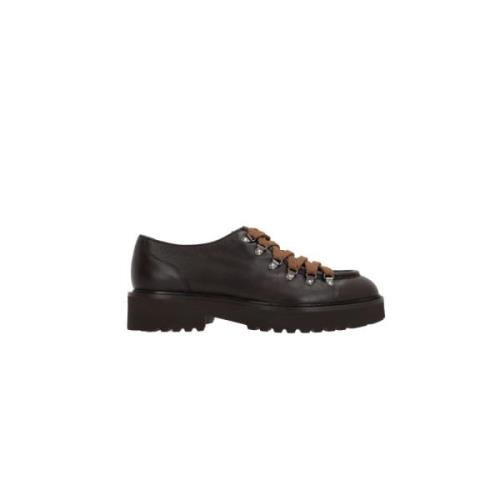 Donkerbruine Leren Veterschoenen Doucal's , Brown , Dames