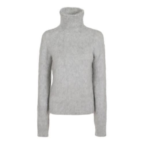 Alpaca Blend Mock Neck Sweater Max Mara , Gray , Dames