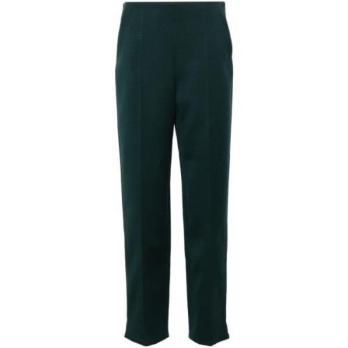 Groene Wollen Blend Broek Giorgio Armani , Green , Dames