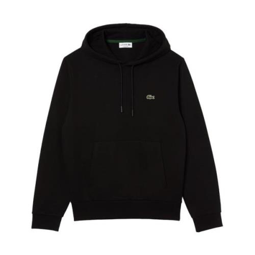 Zwarte Krokodil Hoodie Aw24 Lacoste , Black , Heren