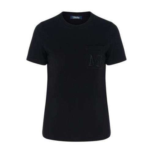 Zwart Katoenen T-shirt Max Mara , Black , Dames