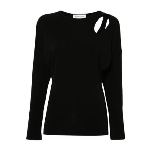 Zwarte Asymmetrische Twist Top Victoria Beckham , Black , Dames