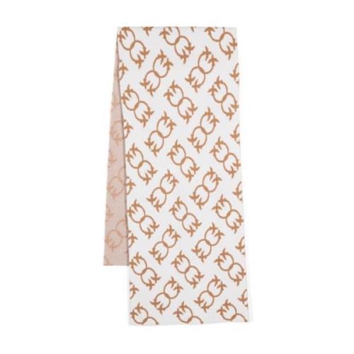 Gebreide Monogram Sjaal Wrap Stijl Pinko , Beige , Dames