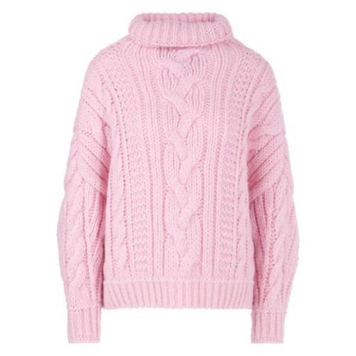 Oversized Kabel Gebreide Vest Marc Cain , Pink , Dames