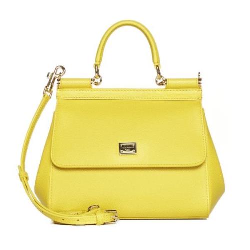 Stijlvolle Sicily Tassen Collectie Dolce & Gabbana , Yellow , Dames